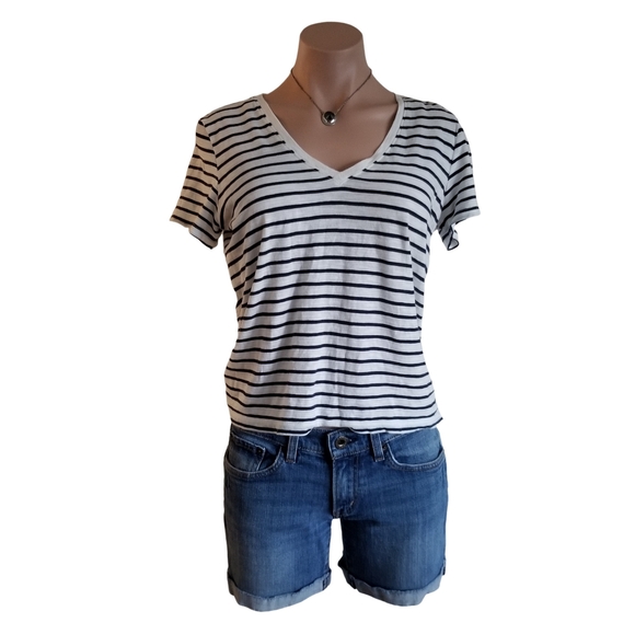 Madewell Striped V Neck Cotton Tee shirt size small FINAL PRICE! - Picture 9 of 11